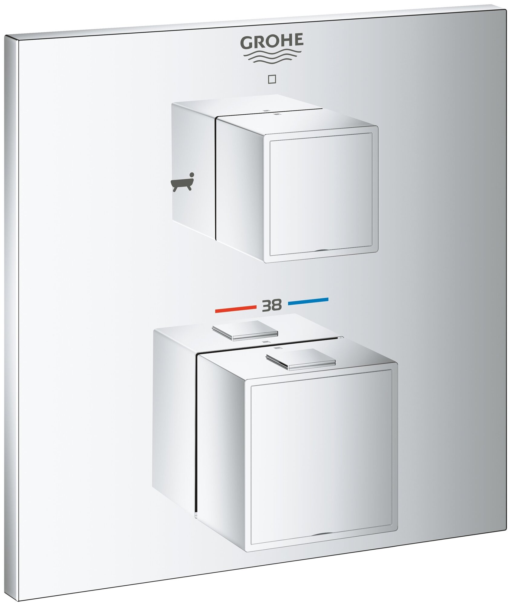 Внешняя часть термостата для ванны GROHE Grohtherm Cube на 2 потребителя, хром (24155000)