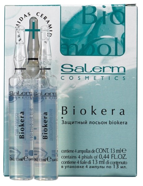 Salerm Cosmetics Biokera Защитный лосьон для волос, 13 мл, 4 шт., ампулы