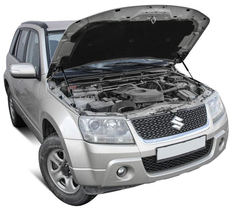 Для Suzuki Grand Vitara (Сузуки Гранд Витара) II 2005-2015 Газовые упоры (амортизаторы) капота АвтоУпор (USUGRA012)