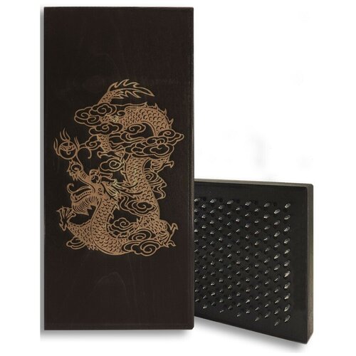 фото Доска садху для йоги с динамическими гвоздями дракон - 5 шаг 10мм woodart