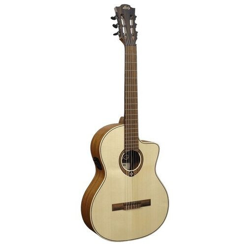 Классическая гитара LAG GLA OC88CE со встроенным звукоснимателем (3х полостный эквалайзер, тюнер), массив ели Эльгмана, размер 4/4
