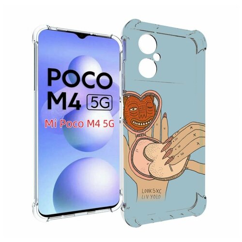 Чехол MyPads макияж картинка женский для Xiaomi Poco M4 5G задняя-панель-накладка-бампер