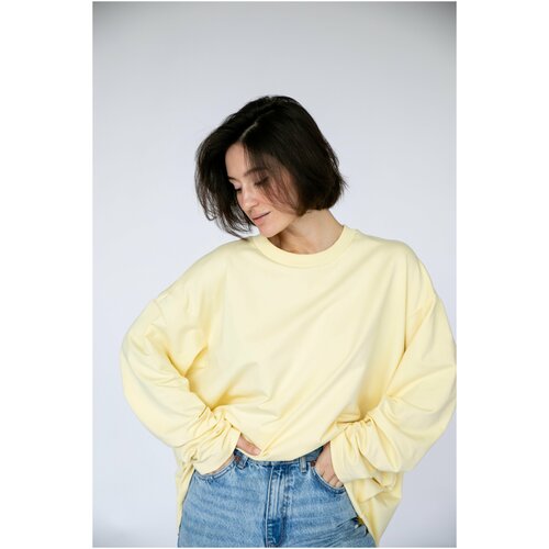 Лонгслив хлопок, однотонный, трикотаж, размер 40-52, золотой, коричневый