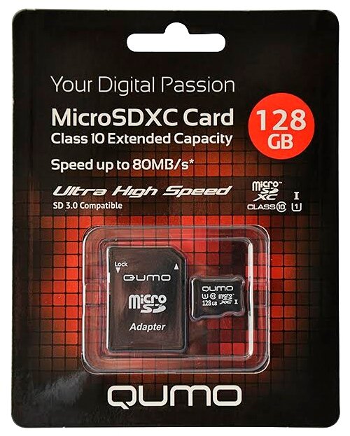 Qumo Micro SecureDigital 128Gb QM128GMICSDXC10U1