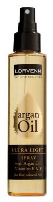 LORVENN Argan Oil Ultra Light Spray Спрей для волос с аргановым маслом и витаминами, 125 мл, аэрозоль