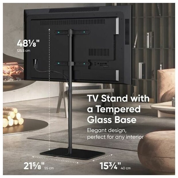 Стойка ONKRON для телевизора черный 30"-60" макс.41кг напольная - фото №13