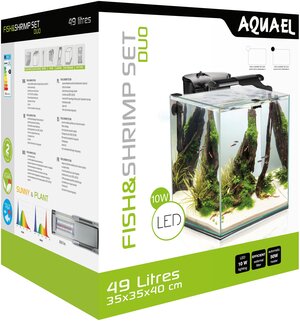 Аквариум AQUAEL FISH & SHRIMP SET DUO куб, черный (49 л)