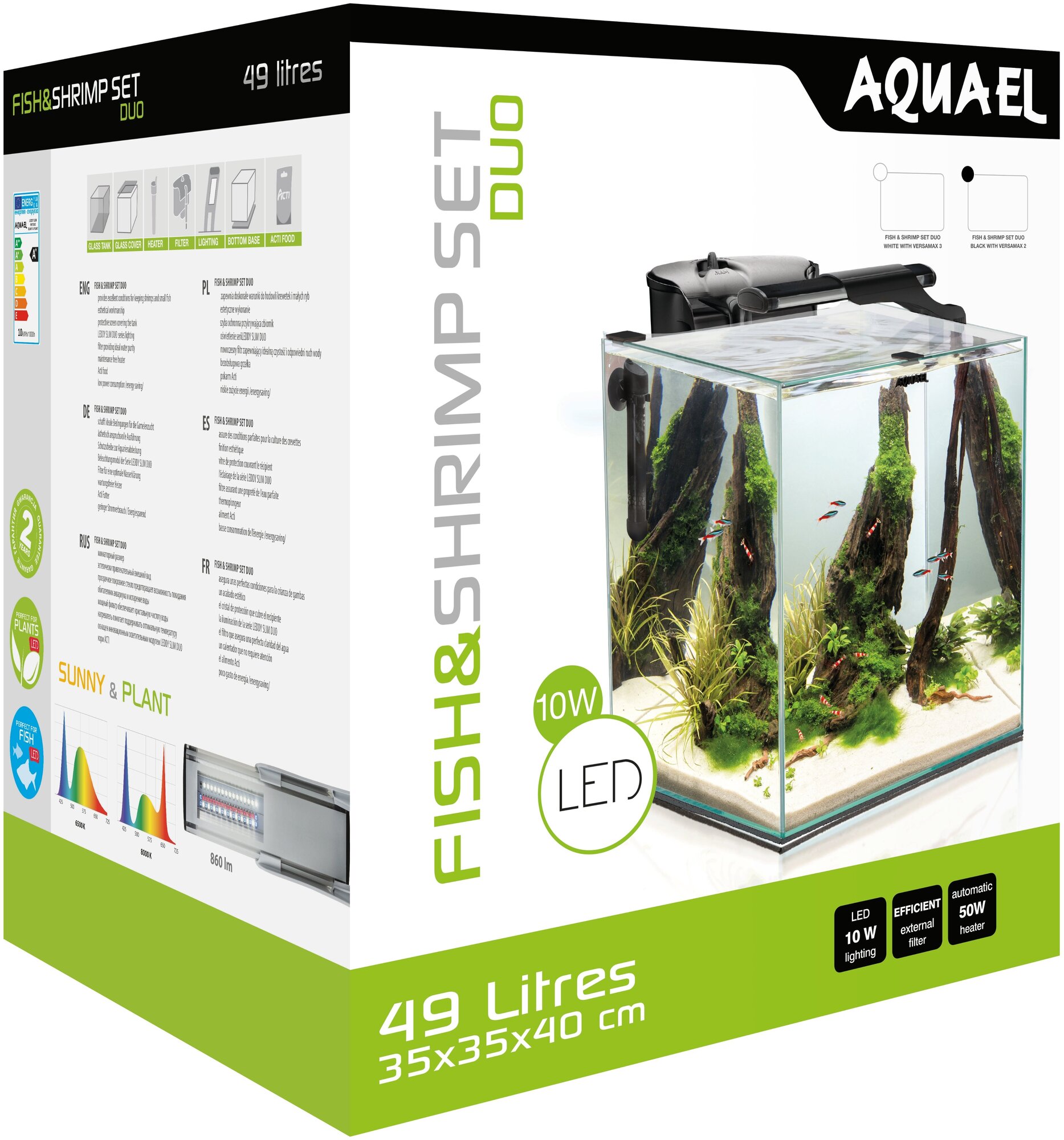 Аквариум AQUAEL FISH & SHRIMP SET DUO куб, черный (49 л)