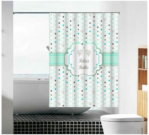 Шторка для ванной комнаты 180x180 из водонепроницаемой ткани Расслабься в ванной MZ-88 Melodia Della Vita