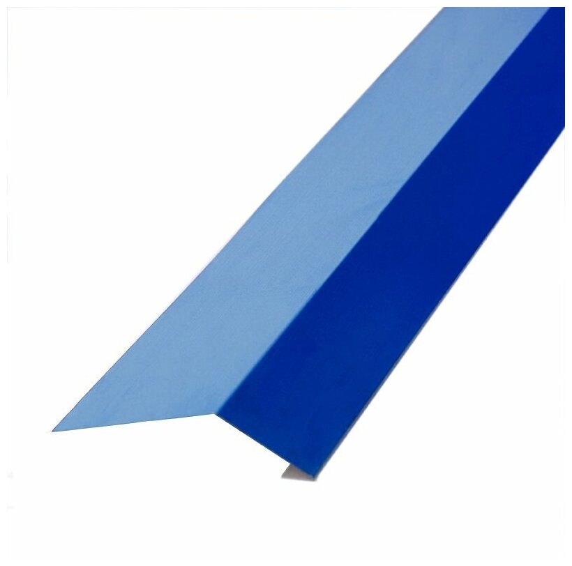 фото Фартук свеса металлический планка угловая 60х55х1250 мм, 5 штук, синий 1.25 метра RAL 5005 Югсталь