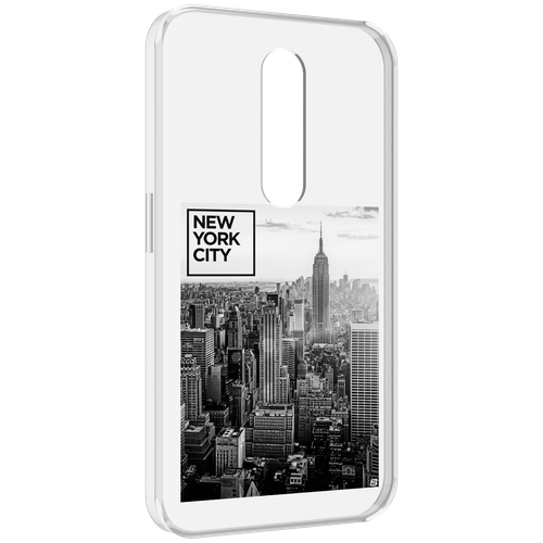 Чехол MyPads черно белый Нью-Йорк для Motorola Moto X Force (XT1585 / XT1581) задняя-панель-накладка-бампер