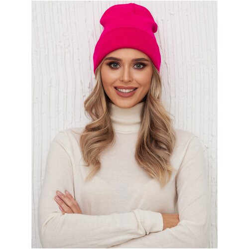 фото Шапка женская мужская бини с отворотом one size red beard