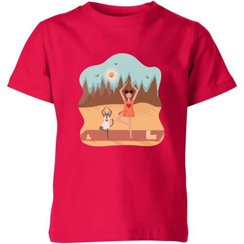 Футболка Us Basic, размер 4, розовый женская футболка йогиня и кошка m красный