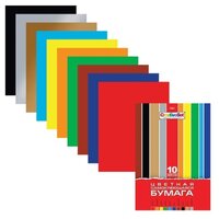 Цветная бумага самоклеящаяся Creative Set Hatber, A4, 10 л., 10 цв.