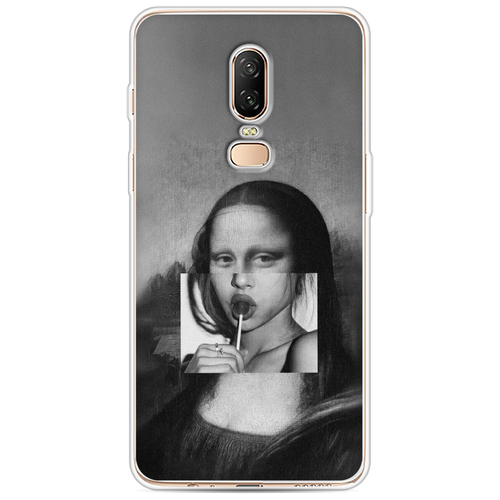 Силиконовый чехол на OnePlus 6 / ВанПлас 6 Mona Lisa sucking lollipop