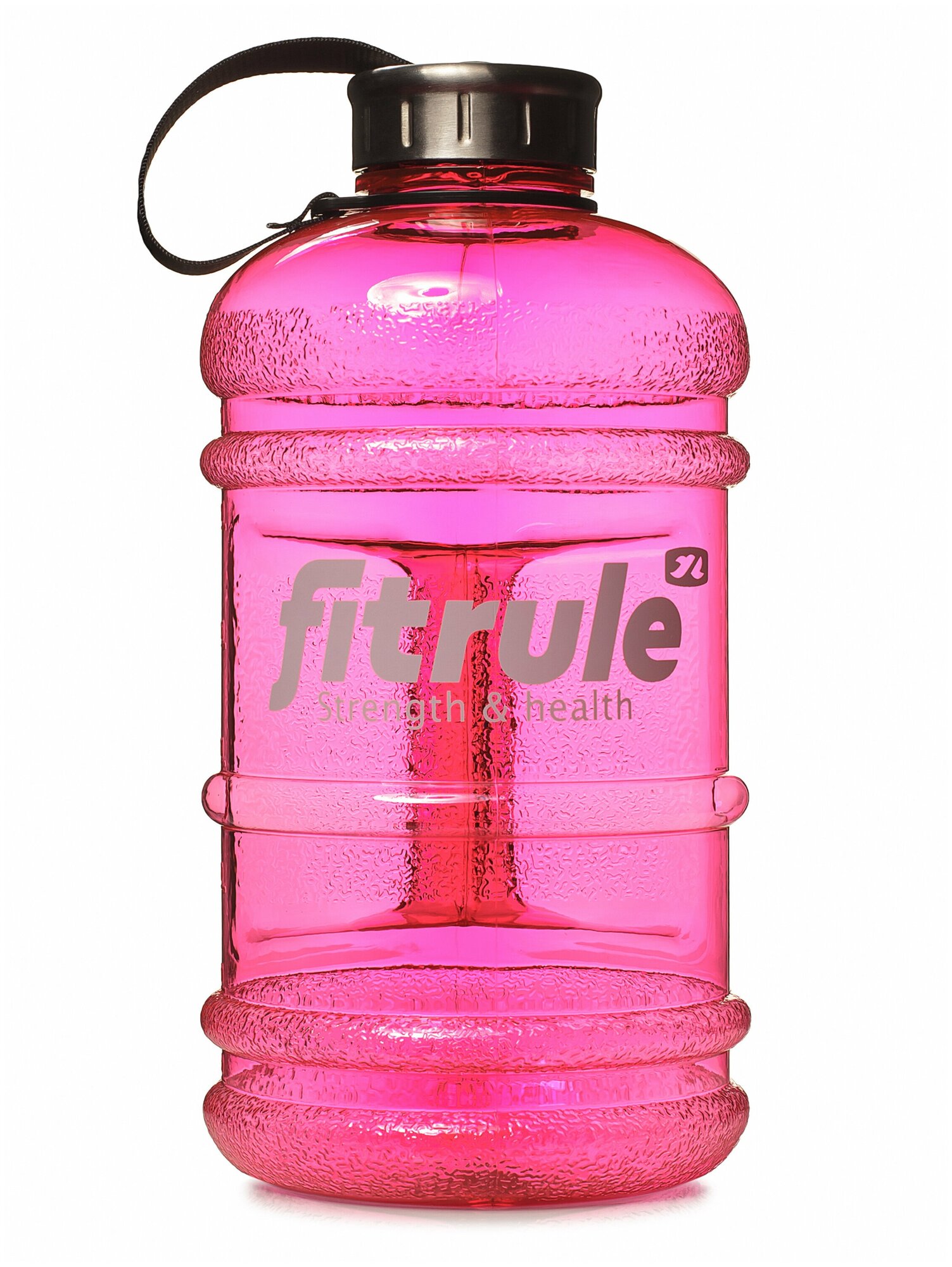 Бутылка для воды спортивная FitRule металлическая крышка 2.2 л (Розовый)