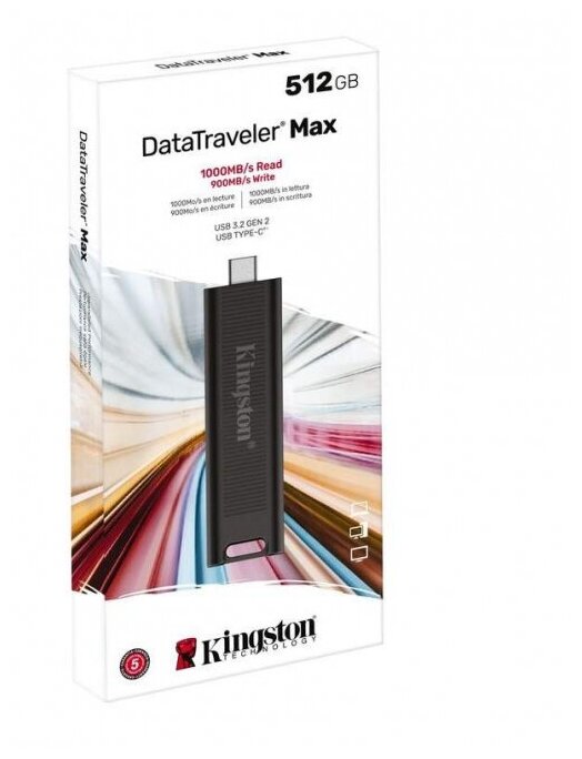 Флешка USB (Type-C) Kingston DataTraveler Max 512ГБ, USB3.2, черный [dtmax/512gb] - фото №14