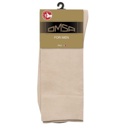 фото Мужские носки omsa, 1 пара, размер 45-47, бежевый