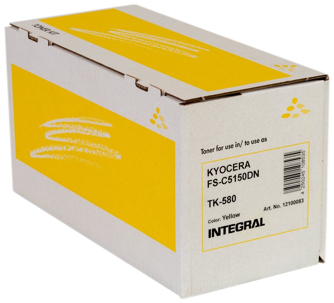 Картридж INTEGRAL TK-580Y (Yellow) для Kyocera FS-C5150DN/6021CDN (2 800 стр.)