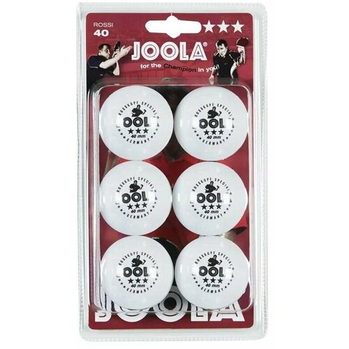 Мячи для настольного тенниса JOOLA ROSSI 40 WHITE BL уп6 шт 750₽