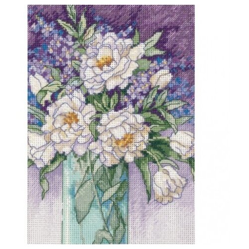 фото Dimensions Набор для вышивания крестиком White Peonies (Белые пионы) 13 х 18 см (65074)