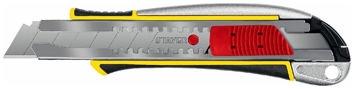 Металлический нож с автостопом KSM-18A, сегмент. лезвия 18 мм, STAYER (09143_z01)