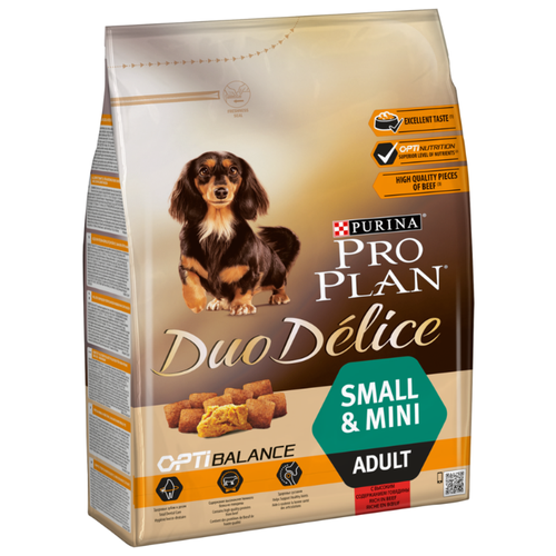 фото Сухой корм для собак Purina Pro Plan Duo Delice говядина с рисом 2.5 кг (для мелких пород)