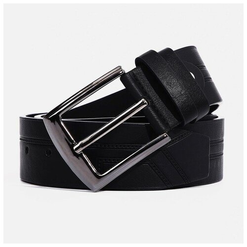 фото Ремень металл, для мужчин, длина 120 см., черный