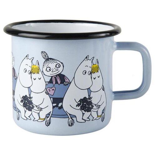 Кружка эмалированная Muurla Moomin Friends Муми-Тролль, Фрекен Снорк, Мюмла, 370 мл