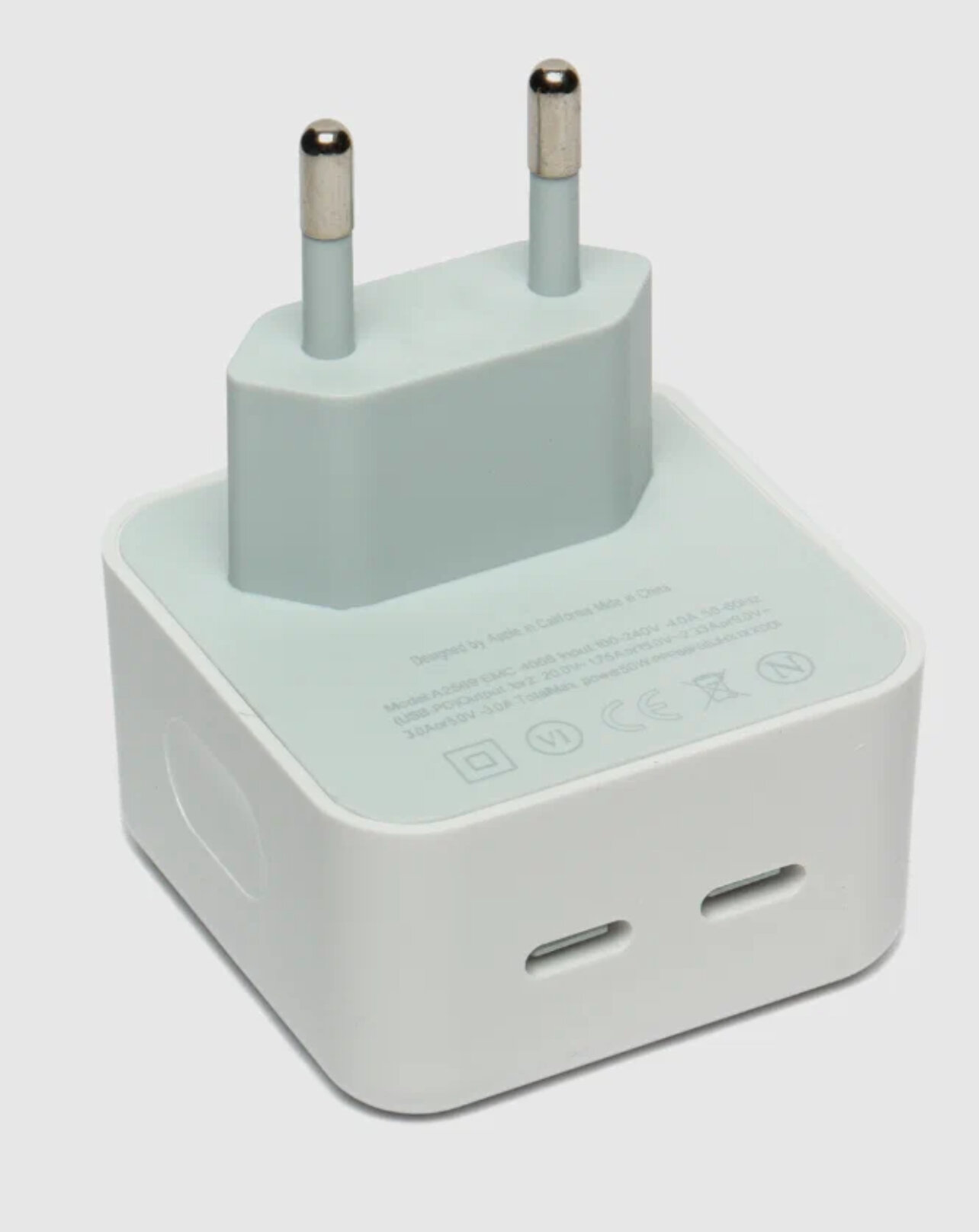 Зарядное устройство с двумя портами USB Type-C / Power Adapter 35W/ White — фото 1