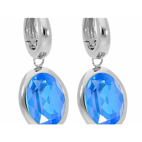 Серьги Qudo Swarovski Zirconia синий голубой 8796₽