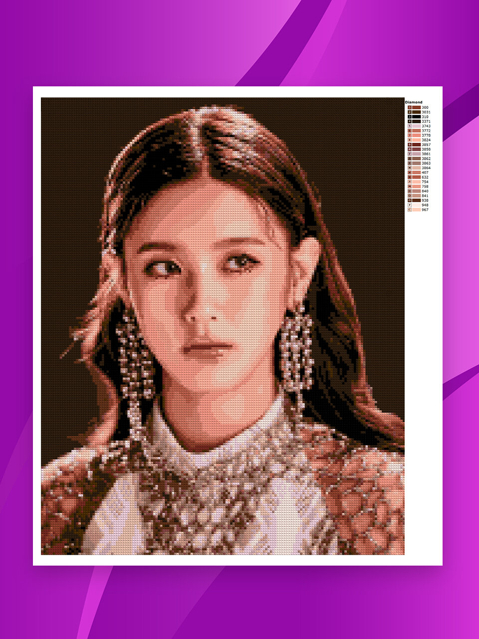 Алмазная мозаика без подрамника - вышивка G I-DLE - Миён 40 х 50 см