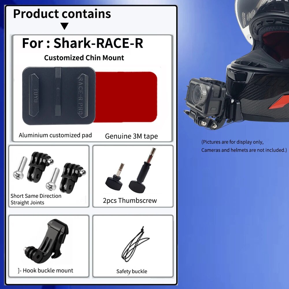 Крепление для мотоциклетного шлема Shark race R pro gp для GoPro hero11 Insta360 OneX3 Rs DJI, For Shark race-R