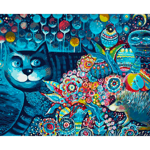 Белоснежка Картина по номерам Индиго кот (083-AB), 40 x 50 см, разноцветный