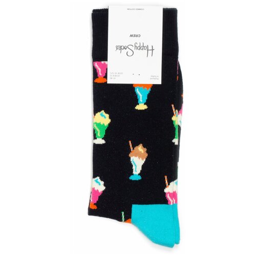 носки happy socks мужские носки с рисунками happy socks размер 36 40 черный оранжевый Носки Happy Socks Мужские носки с рисунками Happy Socks, размер 36-40, голубой, черный