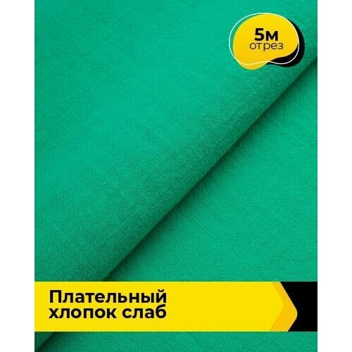 Ткань для шитья и рукоделия Плательный хлопок Слаб 5 м * 142 см, зеленый 013 ткань для шитья и рукоделия плательный хлопок слаб 3 м 142 см зеленый 013
