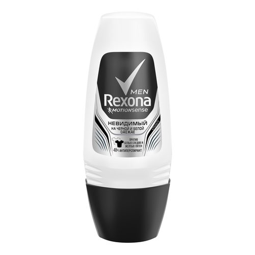 фото Антиперспирант ролик Rexona Men Motionsense Невидимый на черной и белой одежде, 50 мл