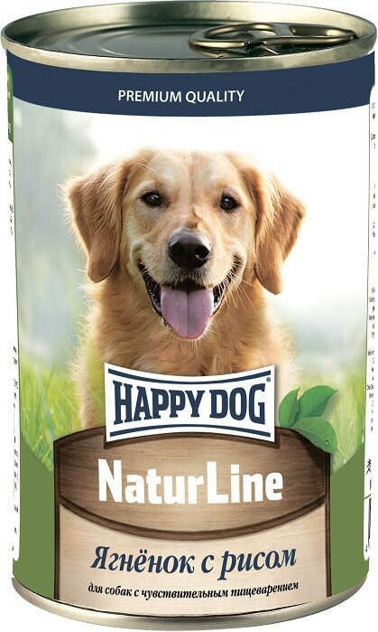 Happy Dog Natur Line консервы для собак ягнёнок с рисом 970 гр