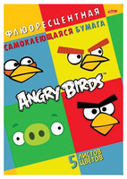 Цветная бумага Angry Birds Hatber, A4, 5 л., 5 цв.