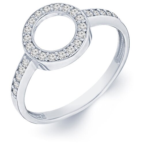 Кольцо Великолепный век серебро, 925 проба, родирование, фианит, размер 17