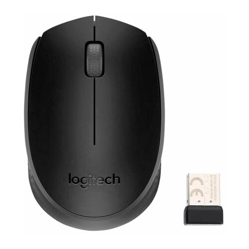 Мышь оптическая беспроводная Logitech B170 2 кнопки 1 колесо-кнопка черная 910-004798 399500₽