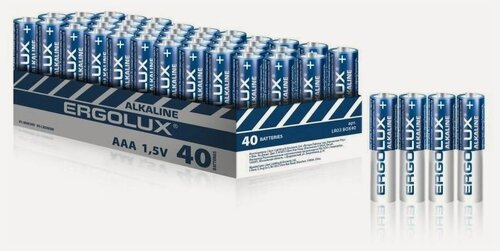 Изображение товара Элемент питания алкалиновый AAA/LR03 1.5В Alkaline BOX40 промо (уп.40шт) Ergolux 14672