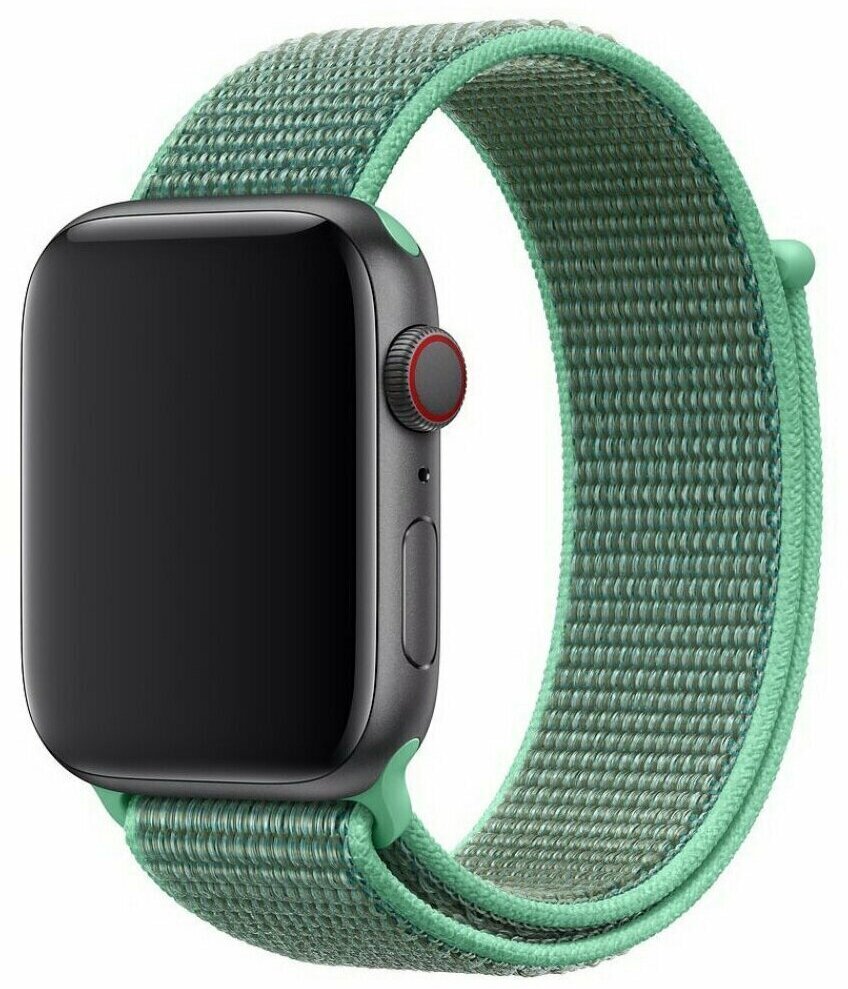 Ремешок для смарт-часов Apple Watch Series 1 2 3 4 SE 5 6 7 8 ultra нейлоновый тканевый браслет 42/44/45/49 мм, бирюзовый