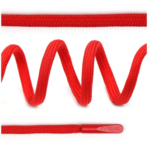 Шнурки круглые полиэфир 4 мм цв. красный F148 арт.TBY 7290-0036, длина 130 см, упак. 50 шт