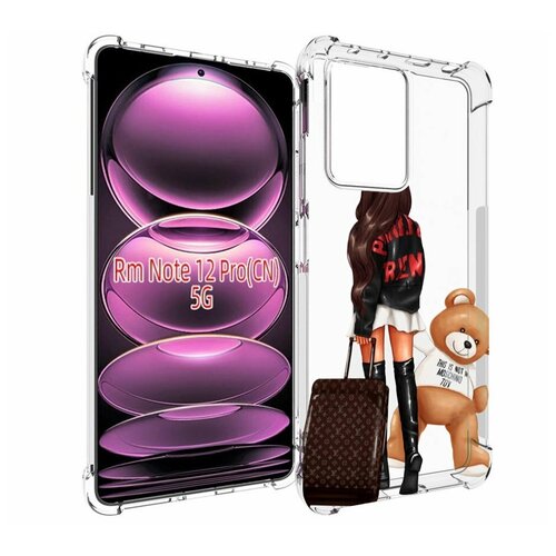 чехол mypads девушка с модным чемоданом женский для oppo find x5 задняя панель накладка бампер Чехол MyPads девушка-с-модным-чемоданом женский для Xiaomi Redmi Note 12 Pro / POCO X5 Pro задняя-панель-накладка-бампер