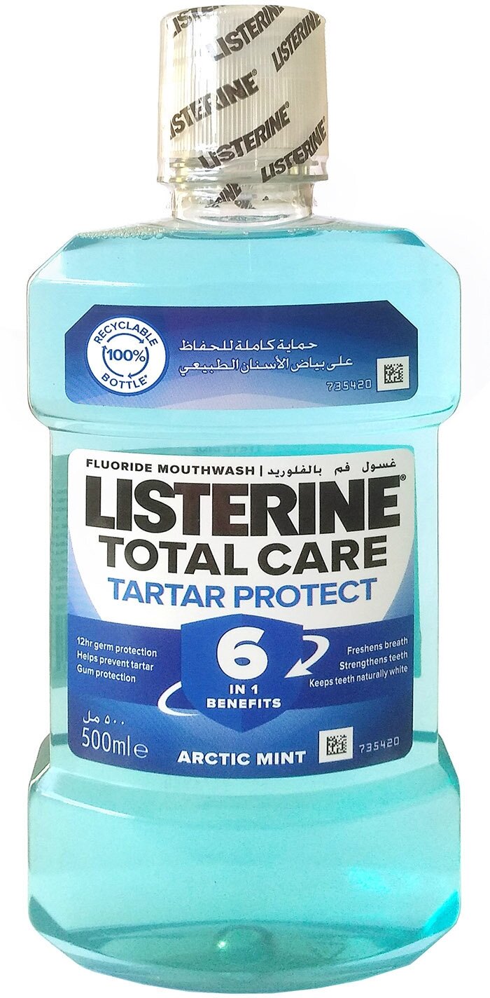 Ополаскиватель для полости рта LISTERINE TOTAL CARE TARTAR PROTECT, ARCTIC MINT (Комплексный уход Защита от зубного камня) 500 мл. / ополаскиватель листерин