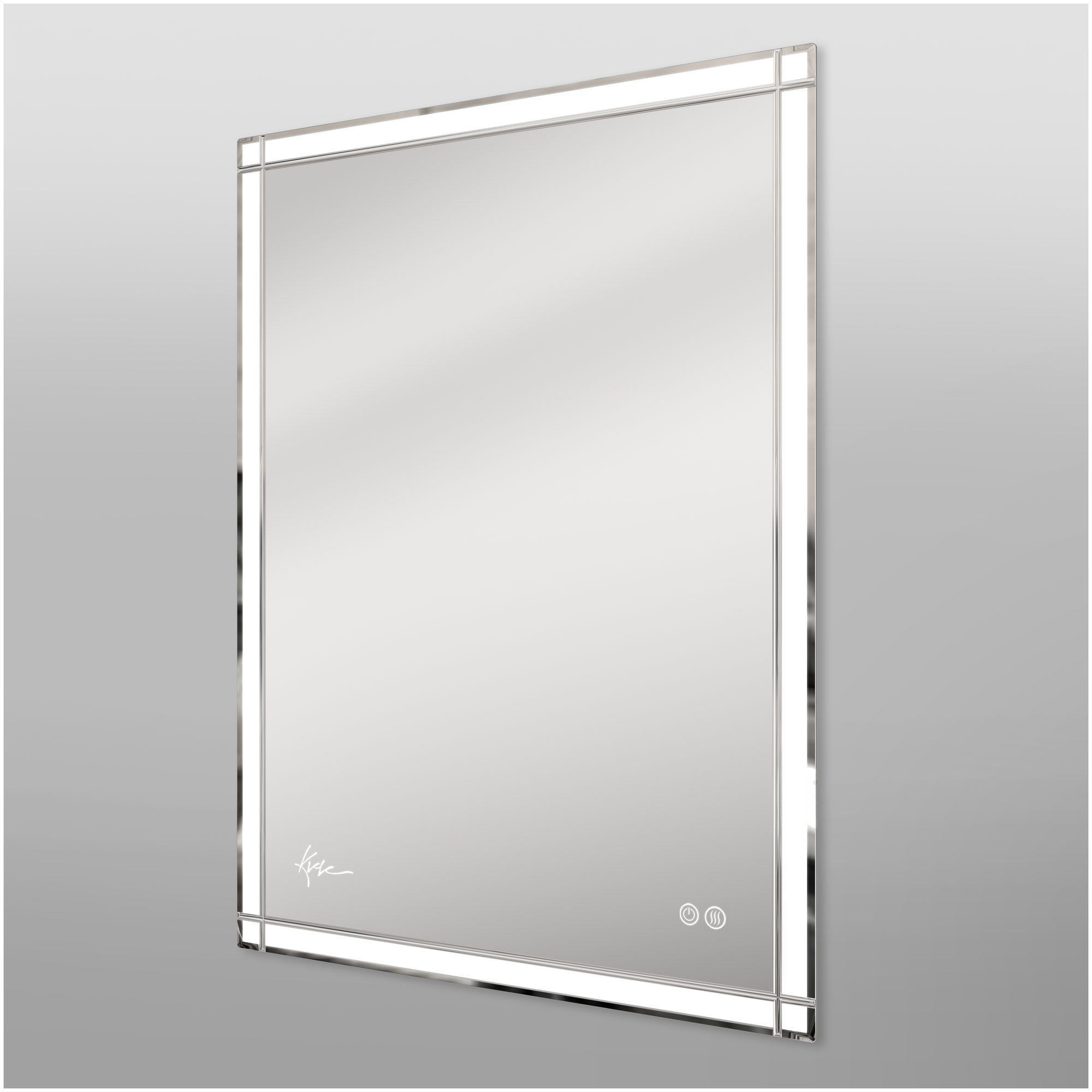 Влагостойкое зеркало с лед подсветкой в ванную комнату 80х60 см Verona с гравировкой, с сенсорным выключателем LED-подсветки и Подогрева - фотография № 7