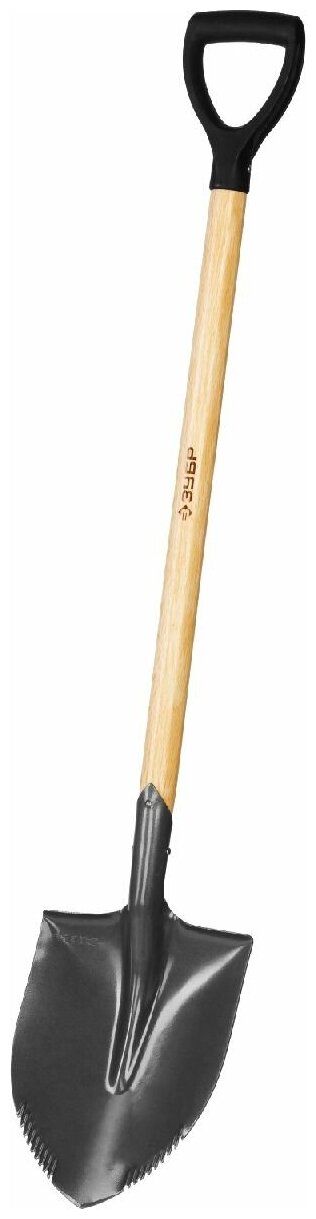 Штыковая лопата ЗУБР Профессионал Беркут с деревянным черенком, с рукояткой (4-39507_z02)