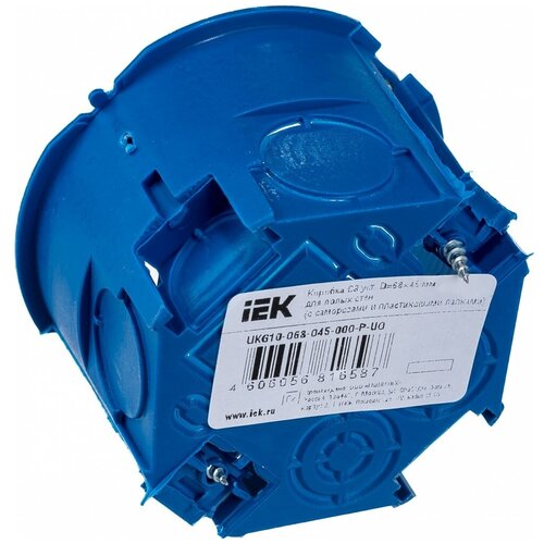 Iek UKG10-068-045-000-P-UO Коробка установочная С3 D=68x45 мм для полых стен (с саморезами и пластиковыми лапками)