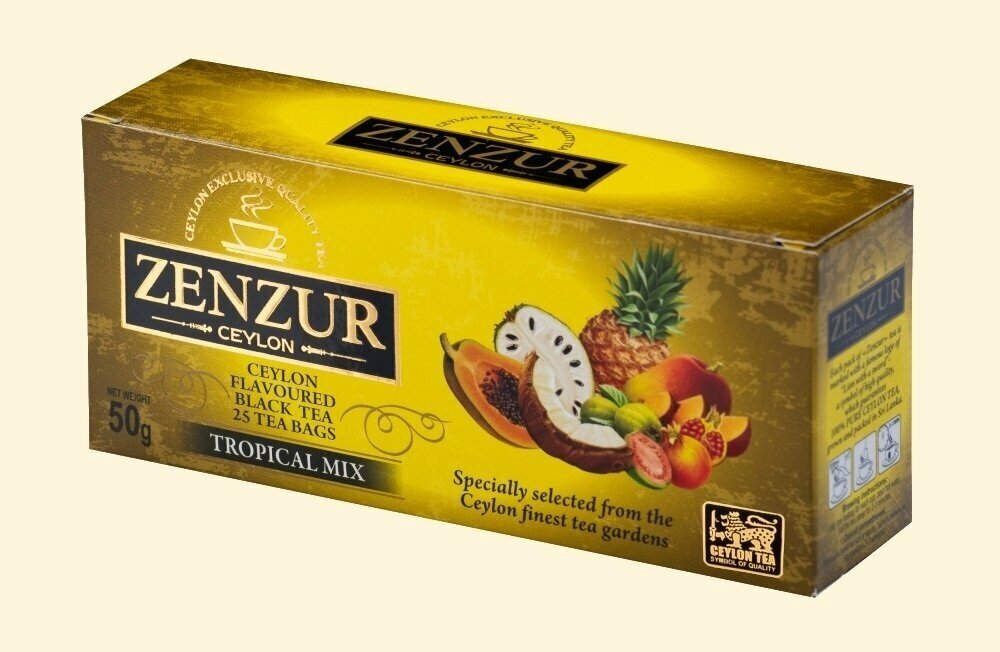 Чай Zenzur черный TROPICAL-MIX 25 пакетов, 3 шт. - фотография № 2